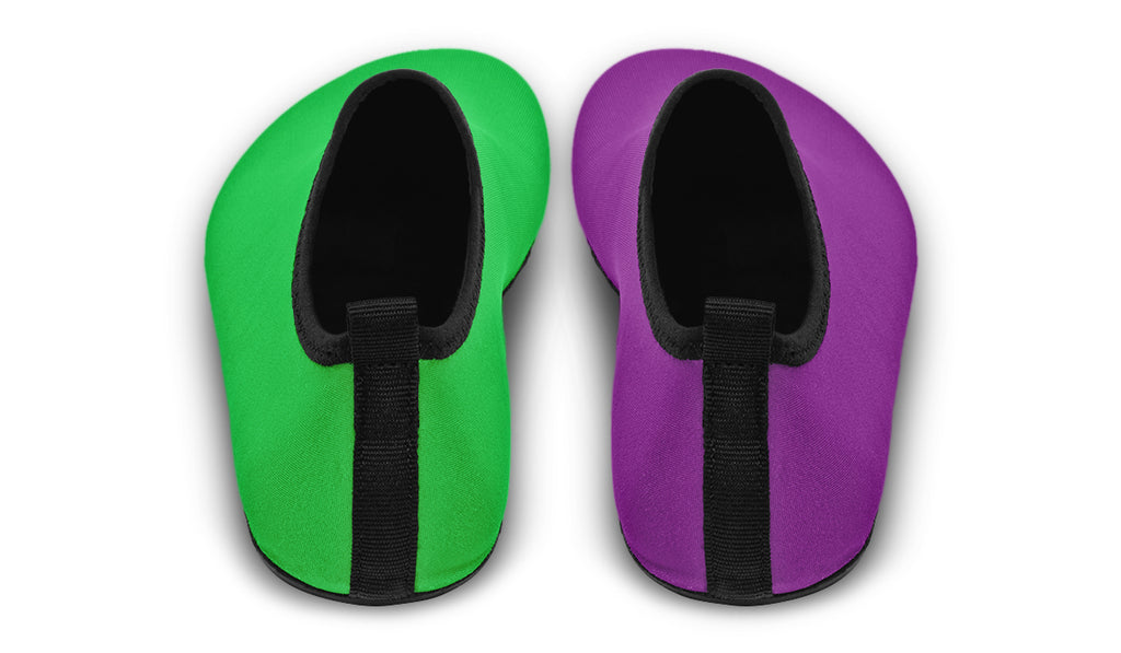 Green And Purple Mismatch Water Shoes - Offbeat Sweetie