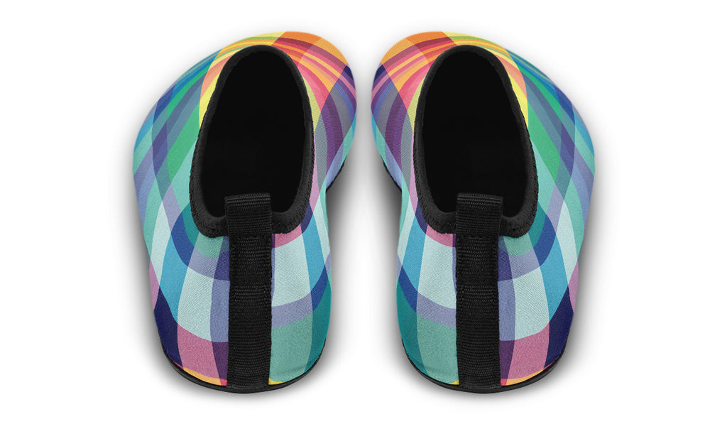 Happy Rainbow Plaid Water Shoes