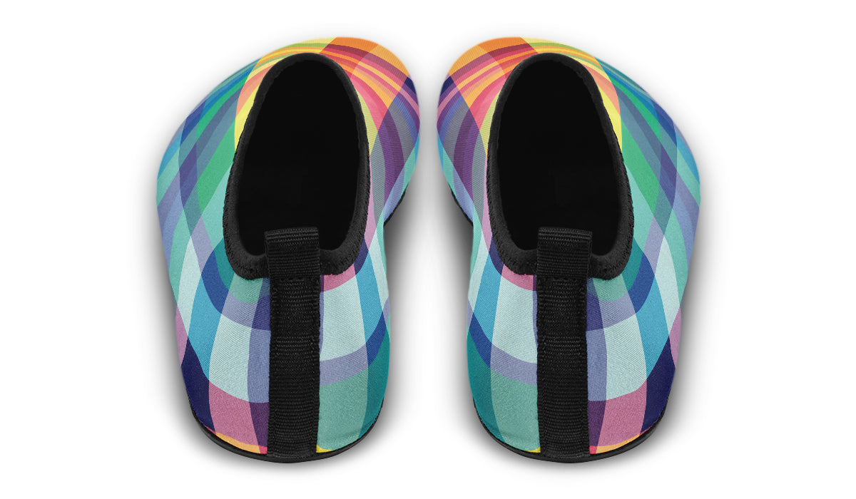 Happy Rainbow Plaid Water Shoes