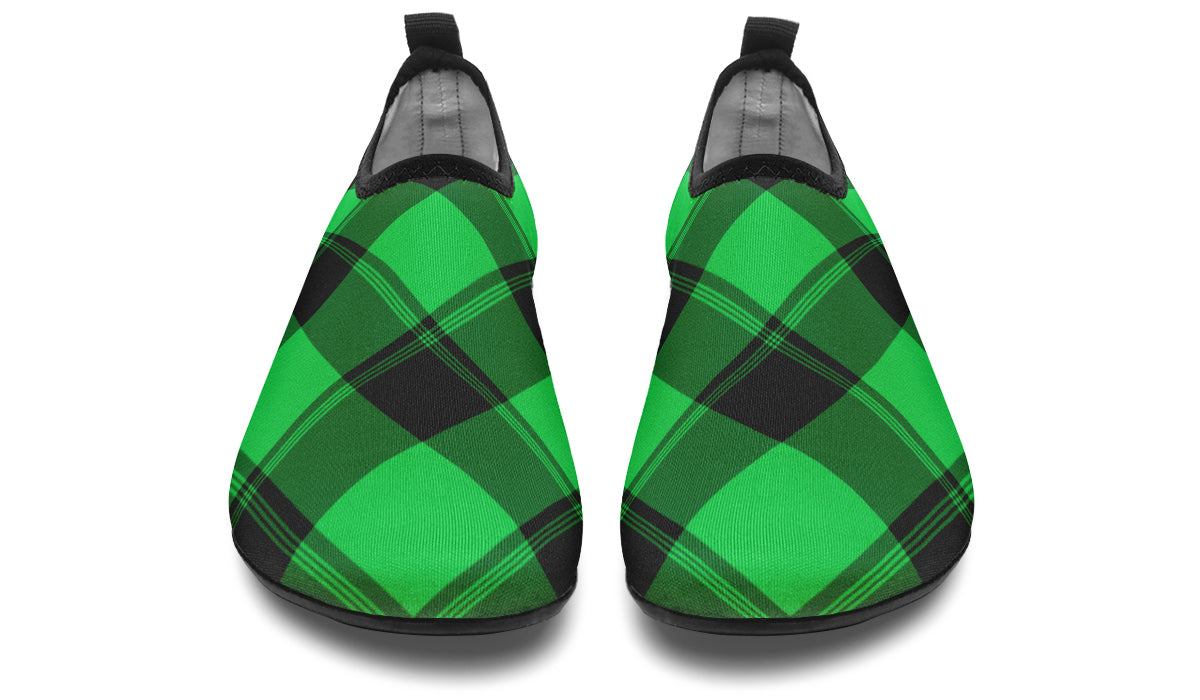Lucky Green Plaid Water Shoes