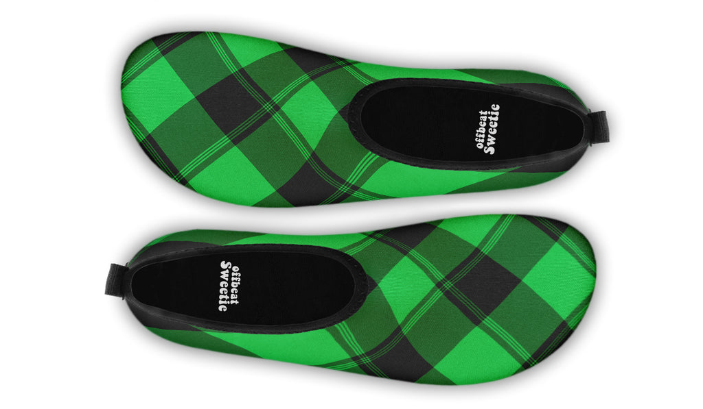 Lucky Green Plaid Water Shoes