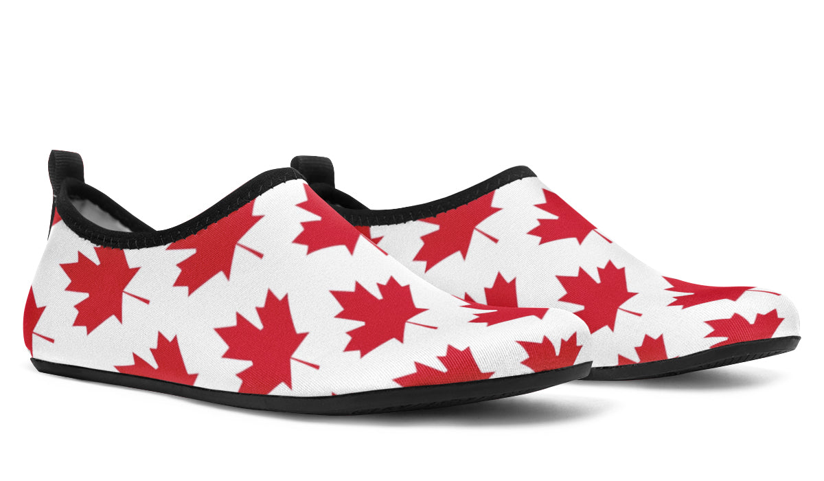 Maple Leaves White Water Shoes - Offbeat Sweetie