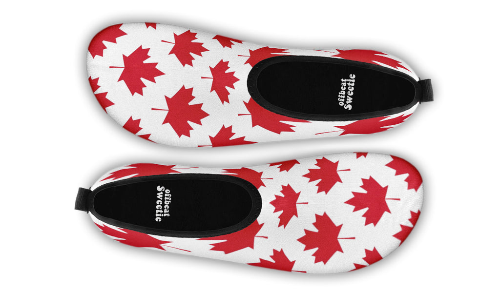 Maple Leaves White Water Shoes - Offbeat Sweetie