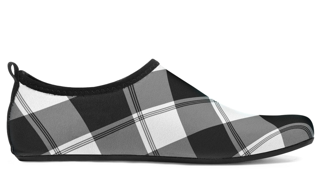 Black And White Plaid Water Shoes