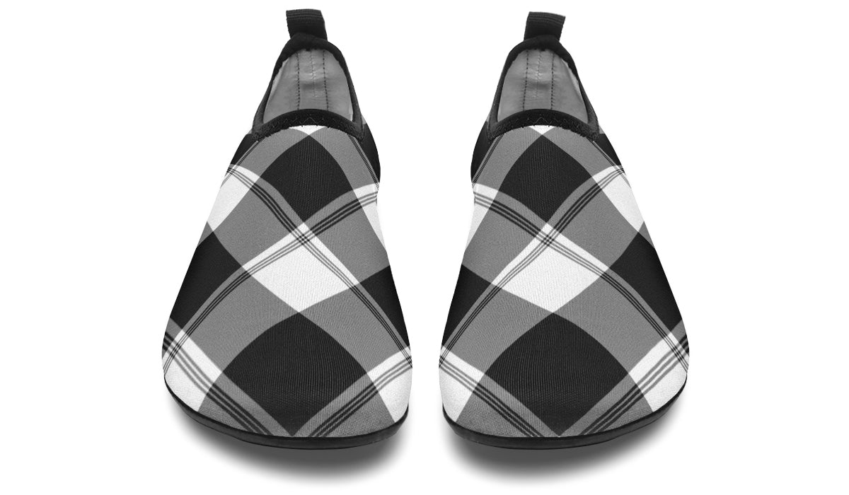Black And White Plaid Water Shoes