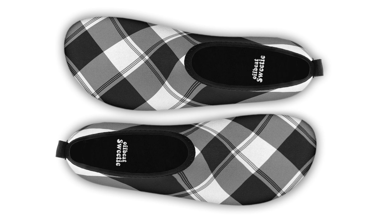 Black And White Plaid Water Shoes