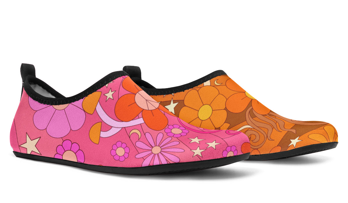 Molly's Mismatched Retro Daisies Water Shoes - Offbeat Sweetie