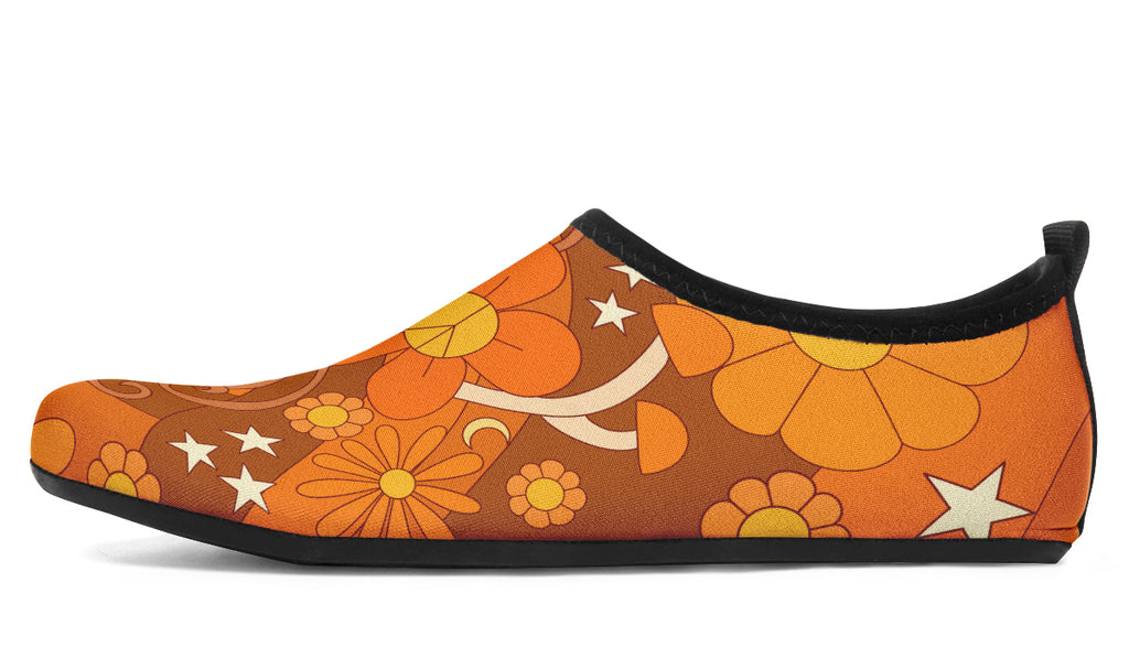 Molly's Orange Retro Daisies Water Shoes - Offbeat Sweetie