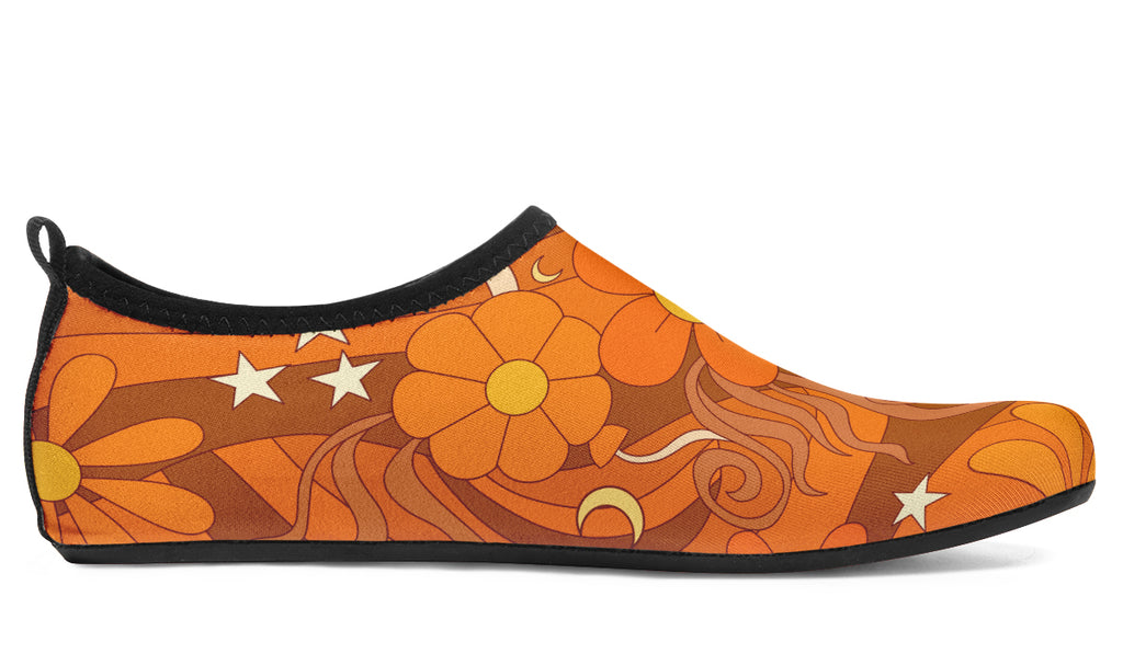 Molly's Orange Retro Daisies Water Shoes - Offbeat Sweetie
