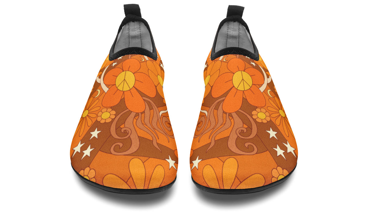 Molly's Orange Retro Daisies Water Shoes - Offbeat Sweetie