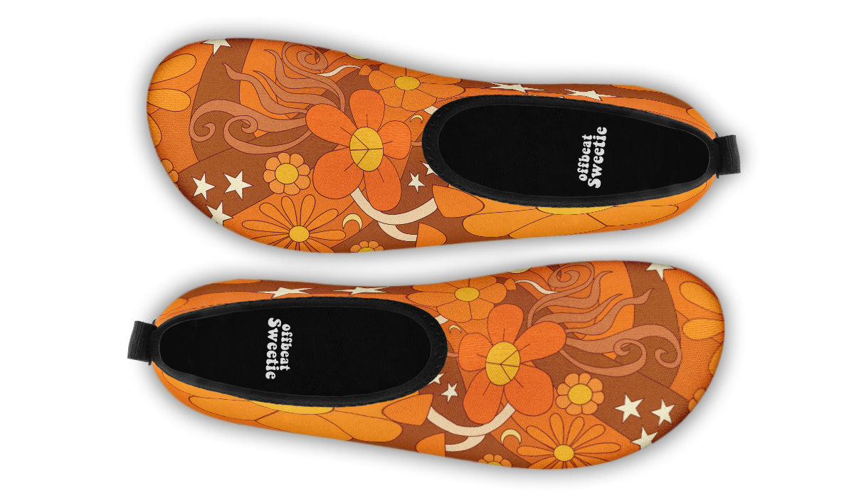 Molly's Orange Retro Daisies Water Shoes - Offbeat Sweetie