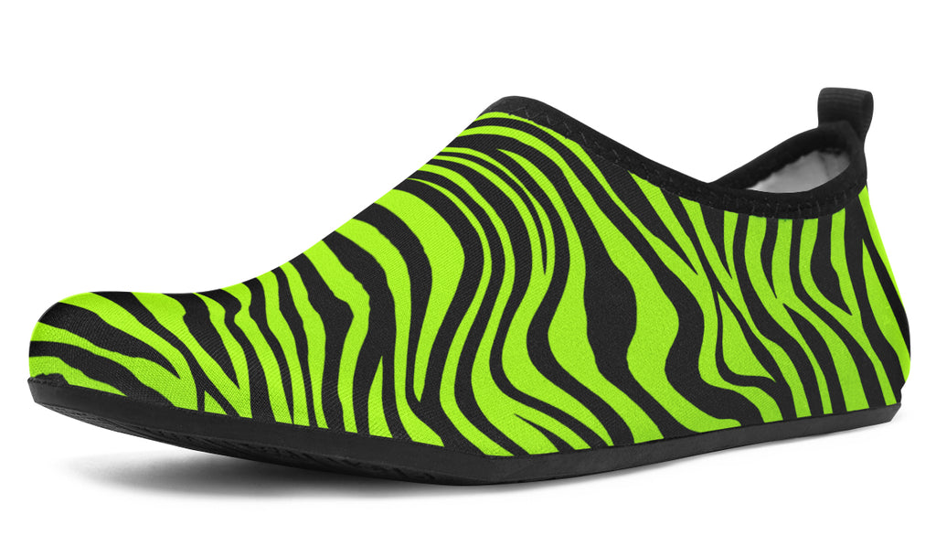 Neon Leopard x Neon Zebra Green Mismatch Water Shoes