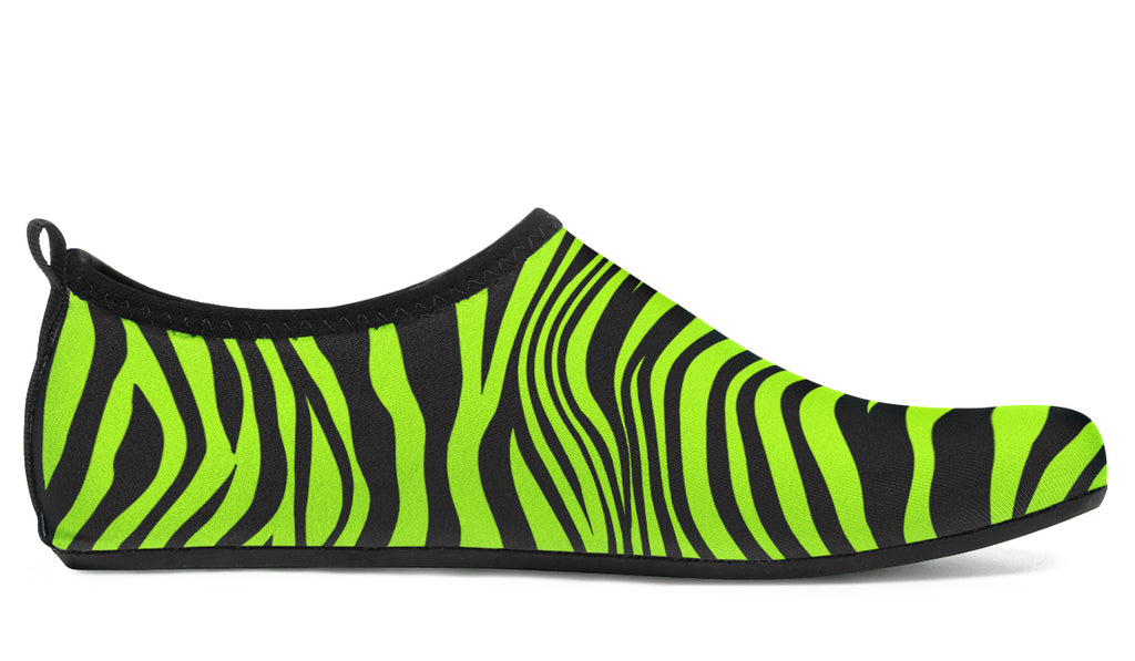 Neon Leopard x Neon Zebra Green Mismatch Water Shoes