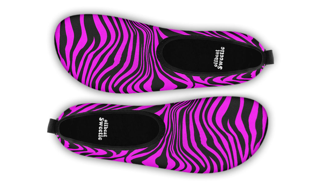 Neon Zebra Fuchsia Water Shoes