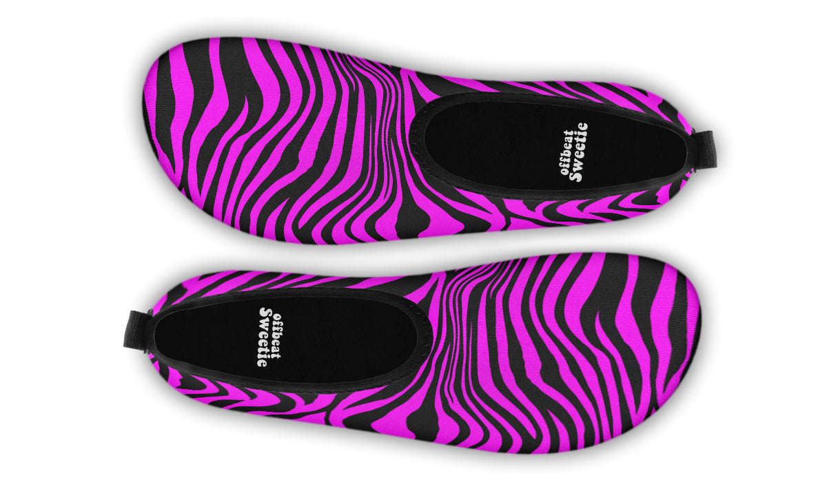 Neon Zebra Fuchsia Water Shoes