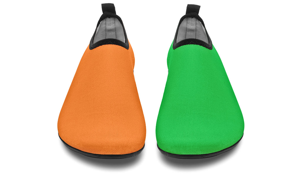 Orange and Green Mismatch Water Shoes - Offbeat Sweetie