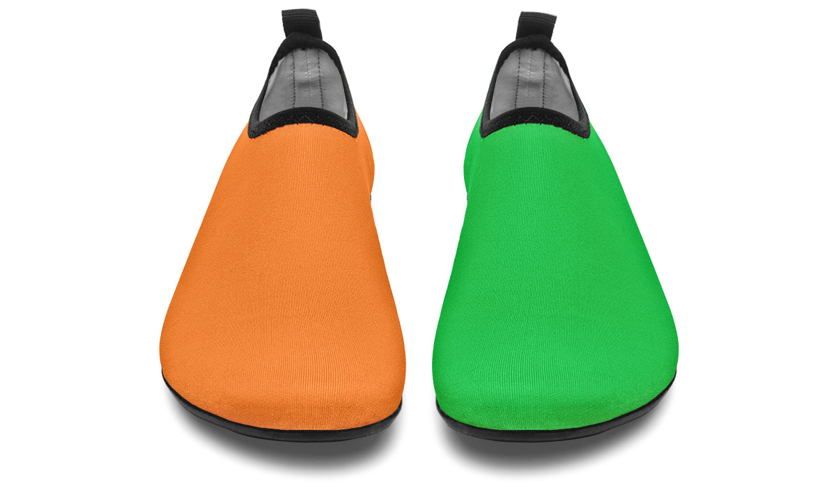 Orange and Green Mismatch Water Shoes - Offbeat Sweetie