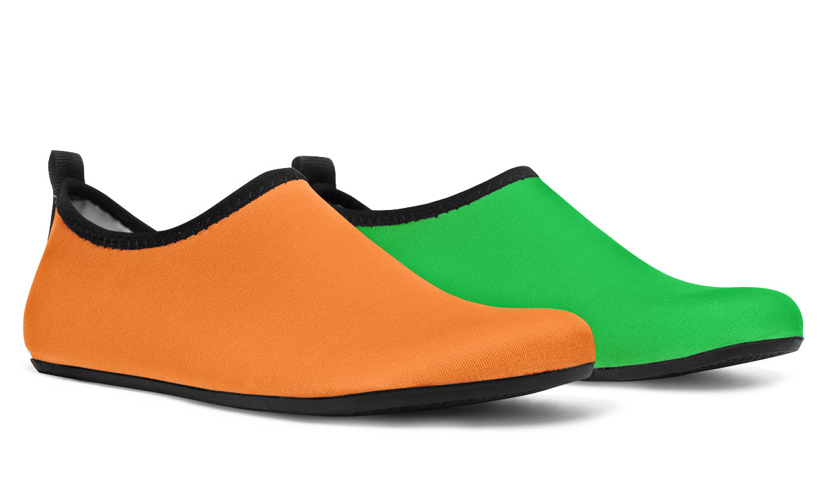 Orange and Green Mismatch Water Shoes - Offbeat Sweetie