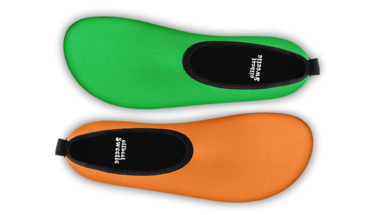 Orange and Green Mismatch Water Shoes - Offbeat Sweetie
