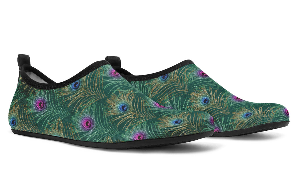 Peacock Feathers Water Shoes - Offbeat Sweetie
