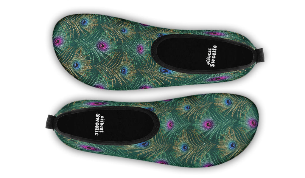 Peacock Feathers Water Shoes - Offbeat Sweetie