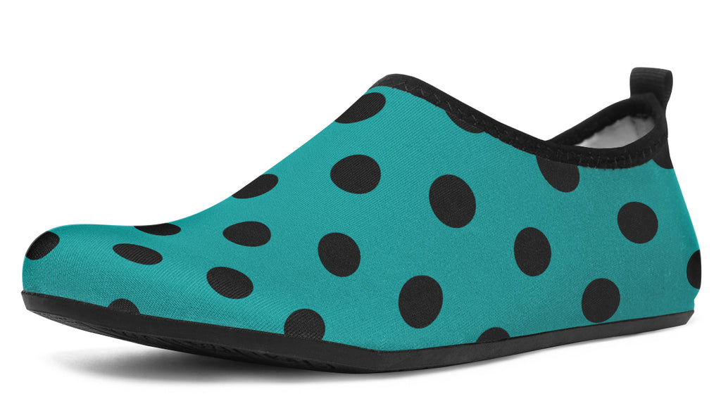Penny Royal Teal Polka Dot Water Shoes