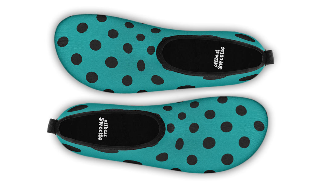 Penny Royal Teal Polka Dot Water Shoes