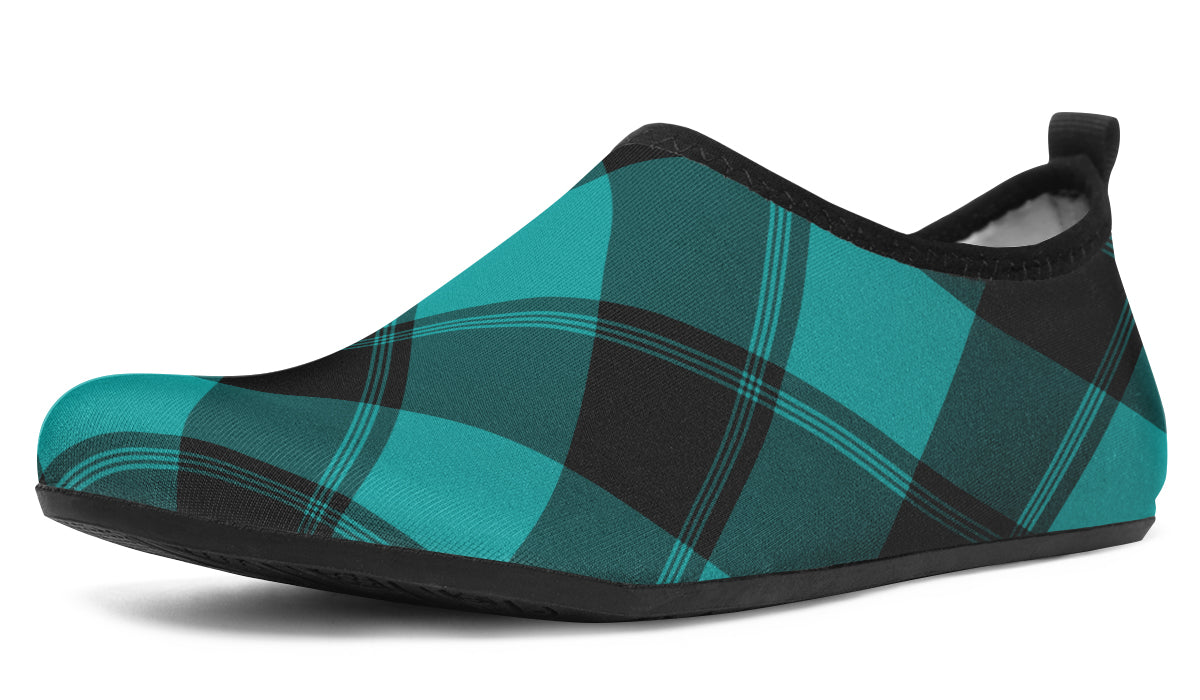Pennyroyal Teal Plaid Water Shoes