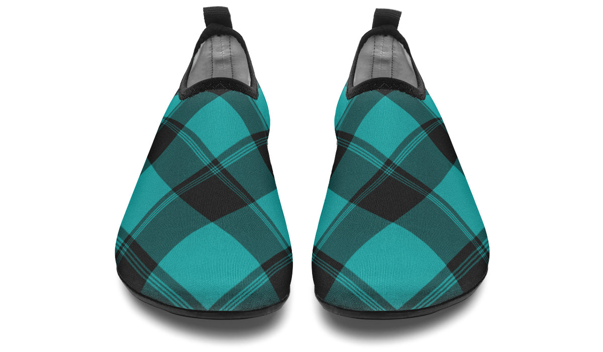 Pennyroyal Teal Plaid Water Shoes