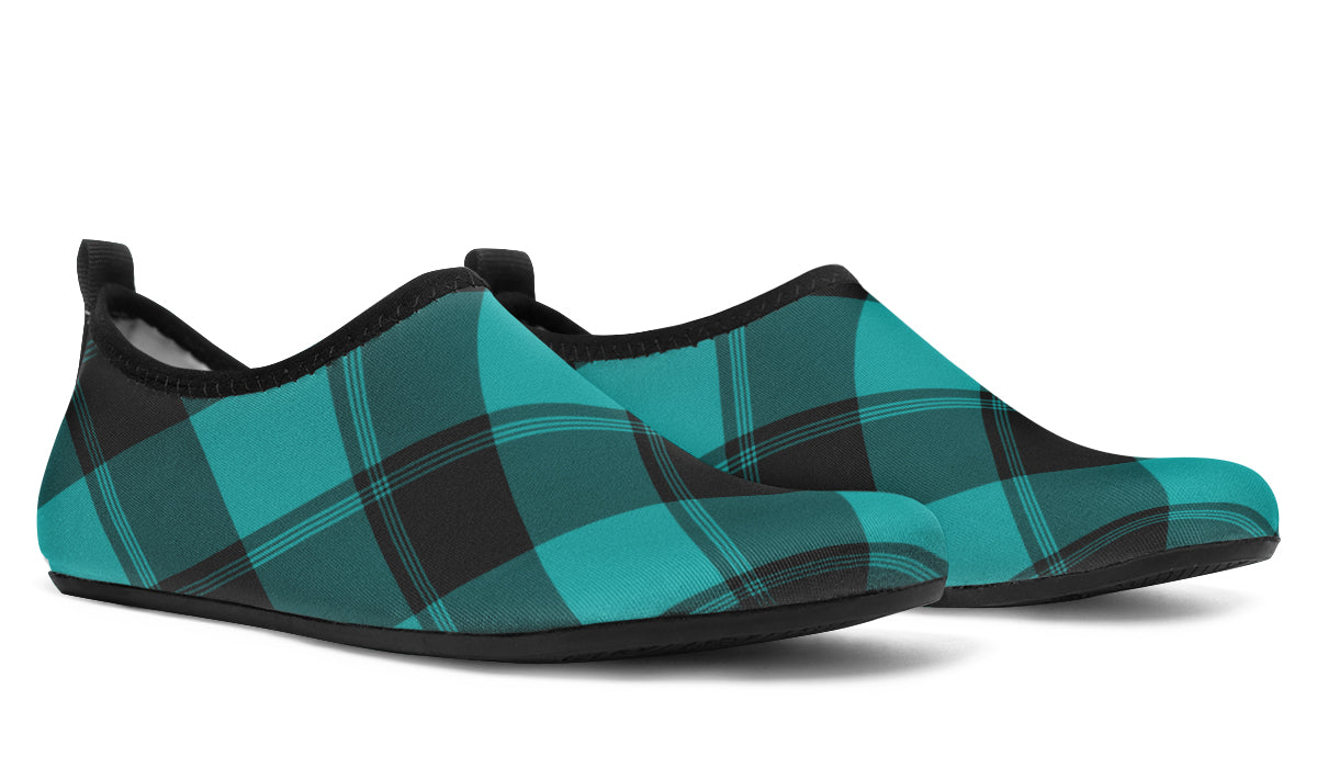 Pennyroyal Teal Plaid Water Shoes