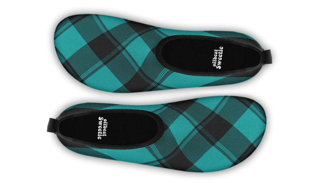 Pennyroyal Teal Plaid Water Shoes