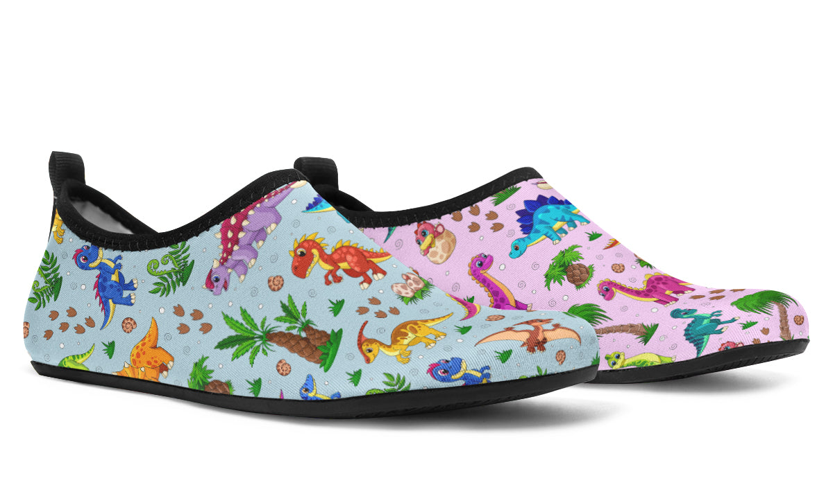 Pink And Blue Mismatched Baby Dinos Water Shoes - Offbeat Sweetie