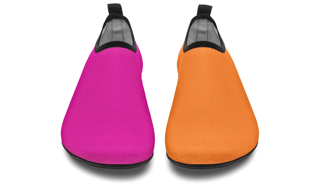 Pink And Orange Mismatch Water Shoes - Offbeat Sweetie