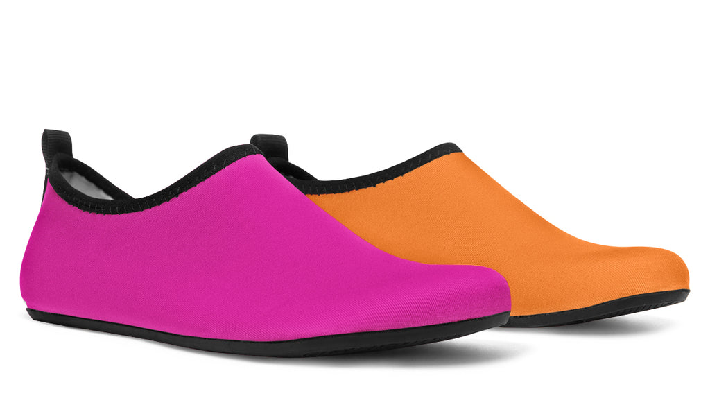 Pink And Orange Mismatch Water Shoes - Offbeat Sweetie