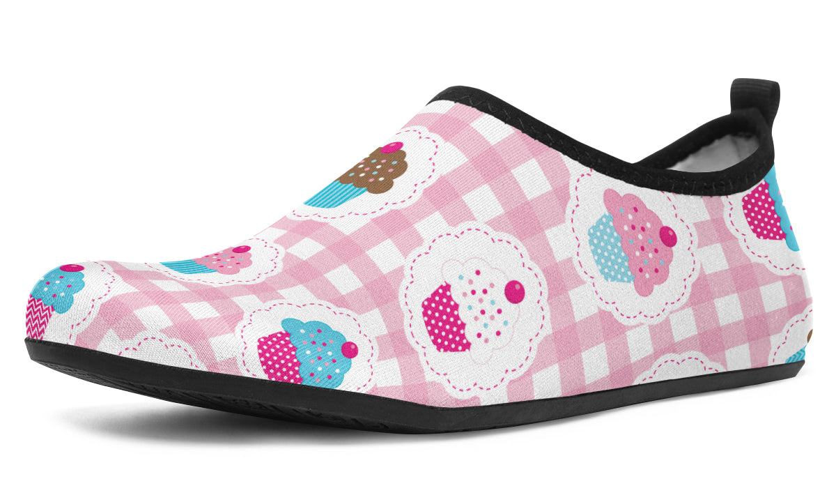 Pink Gingham Cupcakes Water Shoes