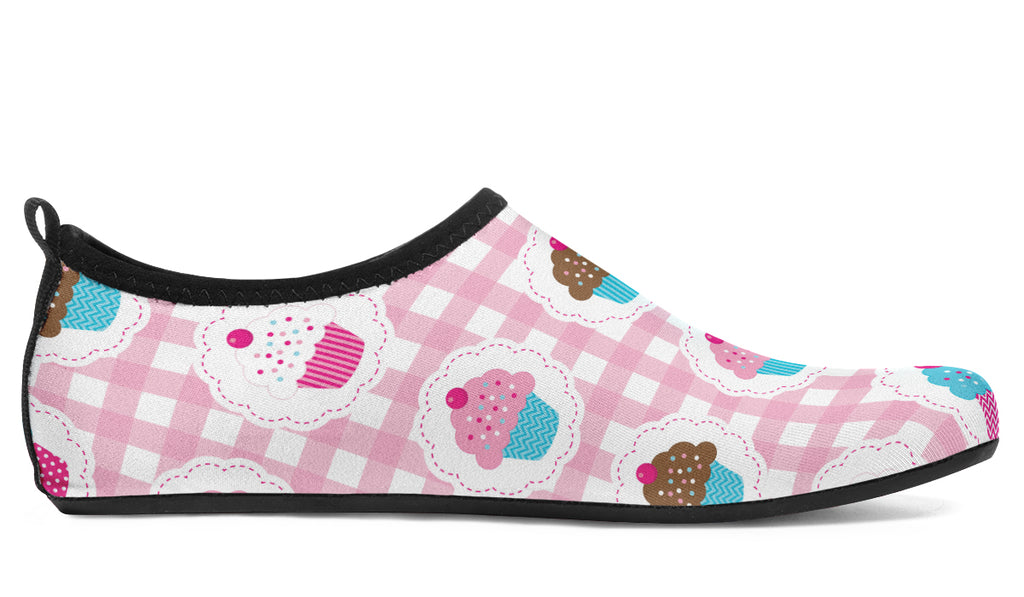 Pink Gingham Cupcakes Water Shoes