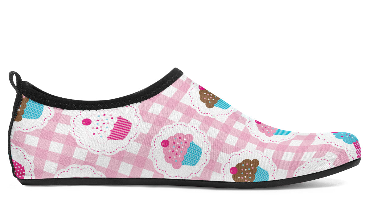 Pink Gingham Cupcakes Water Shoes