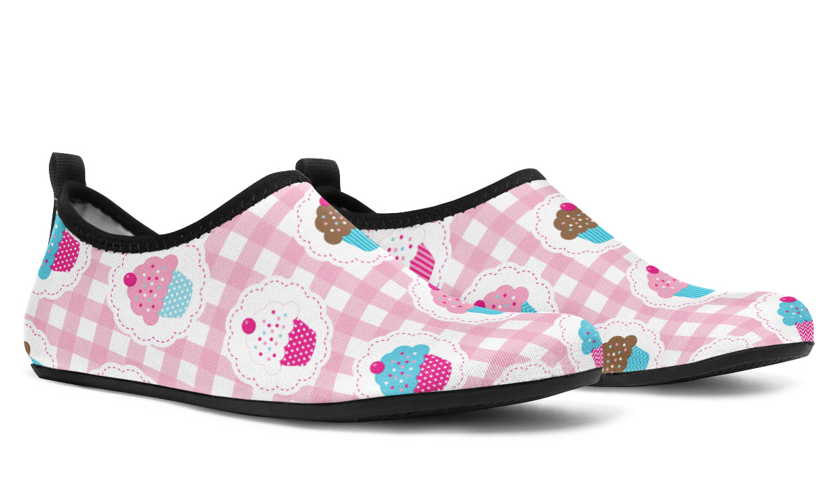 Pink Gingham Cupcakes Water Shoes