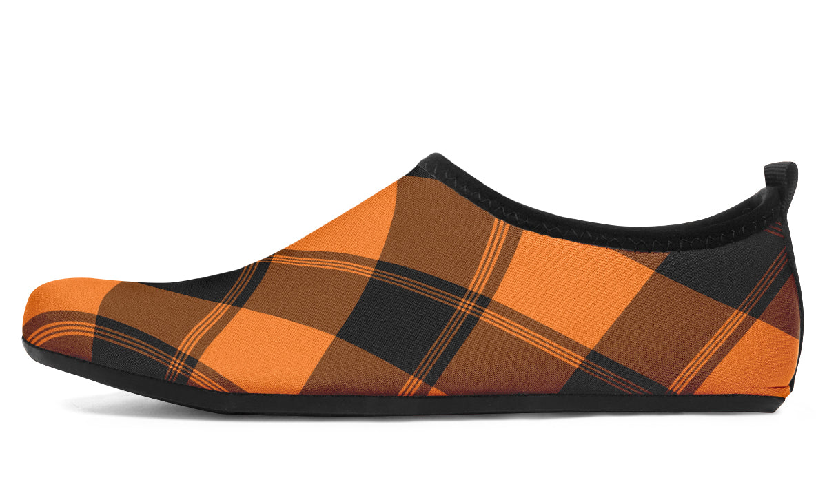 Pumpkin Pop Plaid Water Shoes