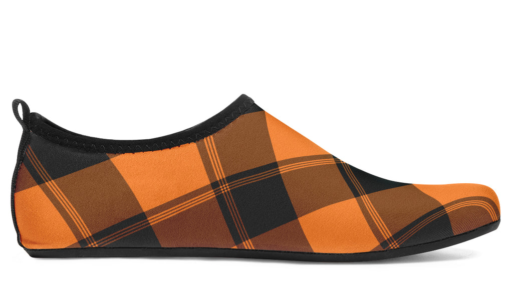 Pumpkin Pop Plaid Water Shoes