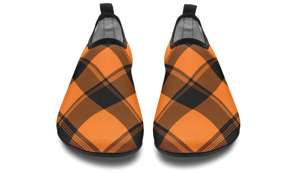 Pumpkin Pop Plaid Water Shoes