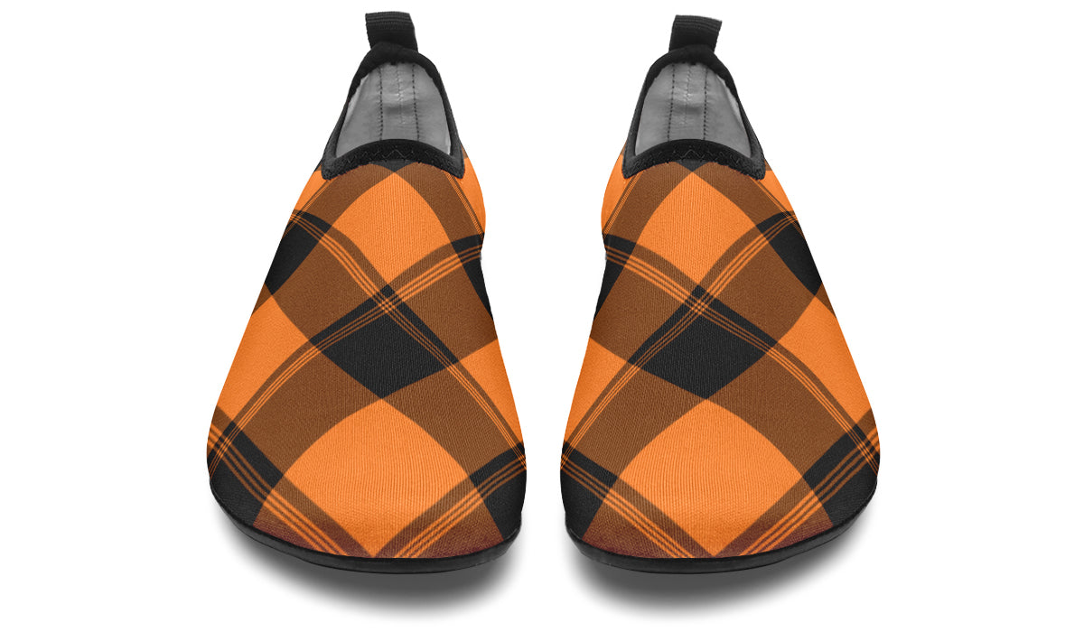Pumpkin Pop Plaid Water Shoes