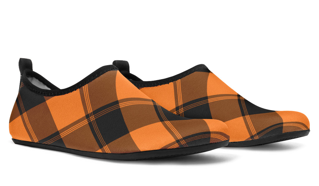 Pumpkin Pop Plaid Water Shoes