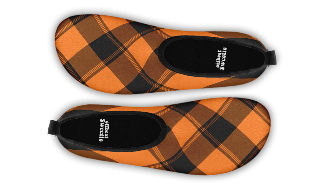 Pumpkin Pop Plaid Water Shoes