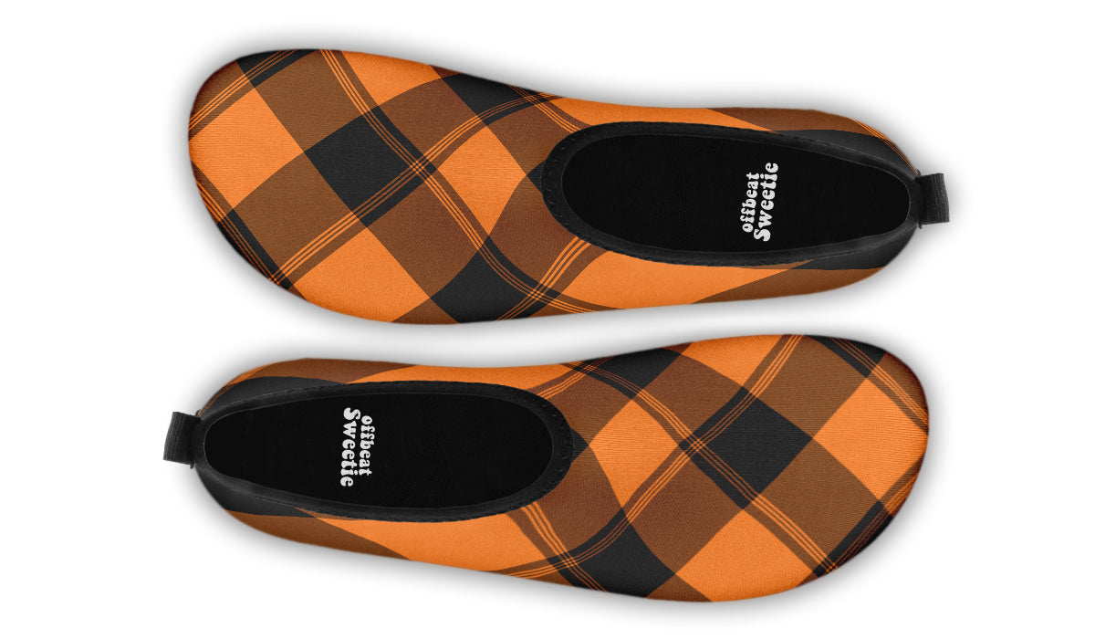Pumpkin Pop Plaid Water Shoes