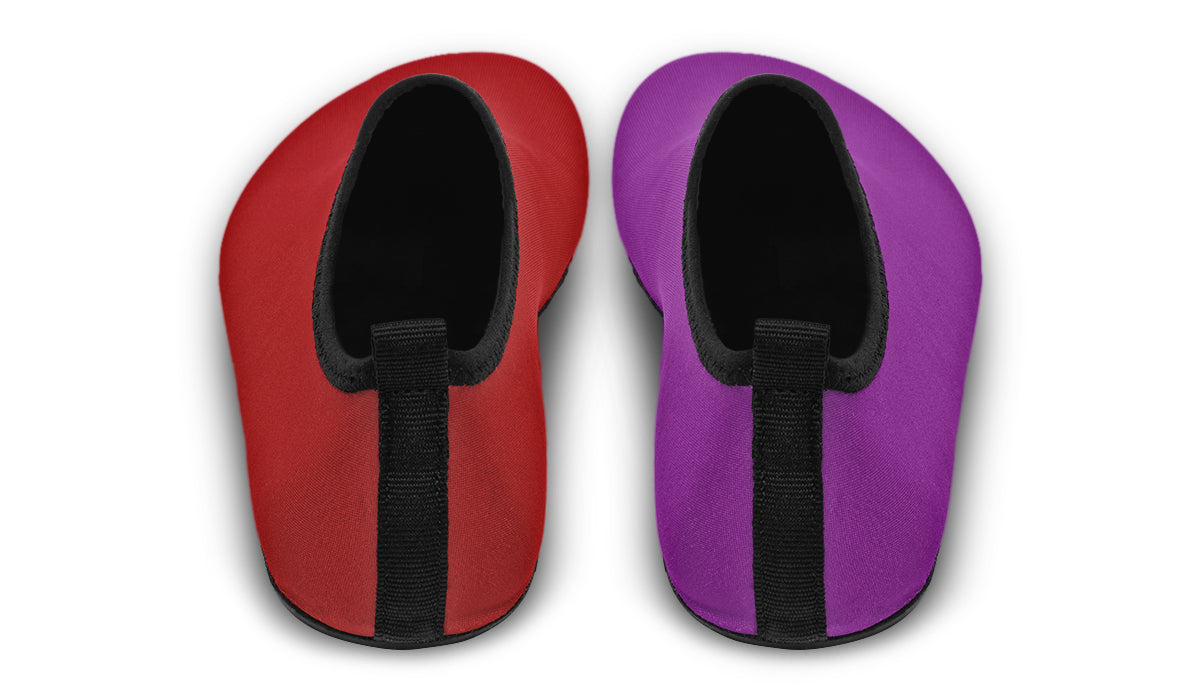 Purple And Red Mismatch Water Shoes - Offbeat Sweetie