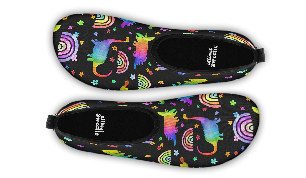 Rainbow Dinos Water Shoes - Offbeat Sweetie