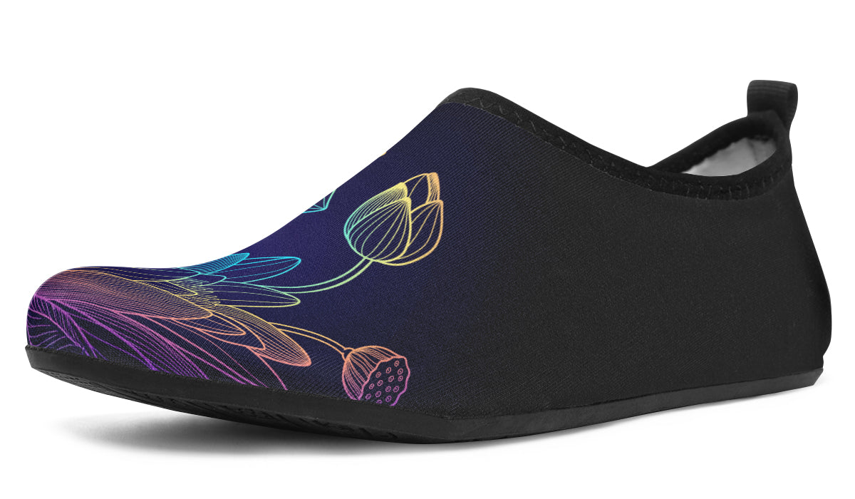 Rainbow Lotus Flowers Water Shoes - Offbeat Sweetie