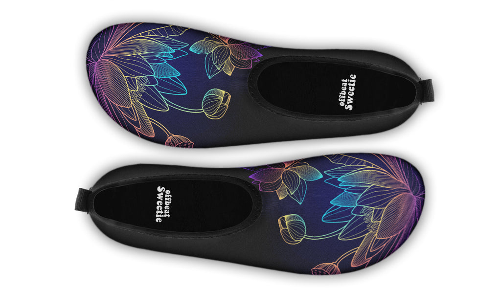 Rainbow Lotus Flowers Water Shoes - Offbeat Sweetie