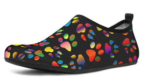 Rainbow Paw Prints Water Shoes - Offbeat Sweetie